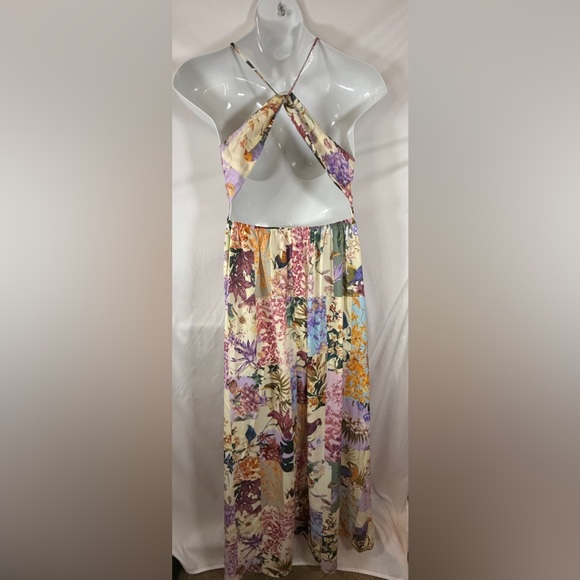 Shein Curve Floral and Parrot Print Plunging V Neckline Maxi Dress NWOT SKU 002 - Picture 6 of 12